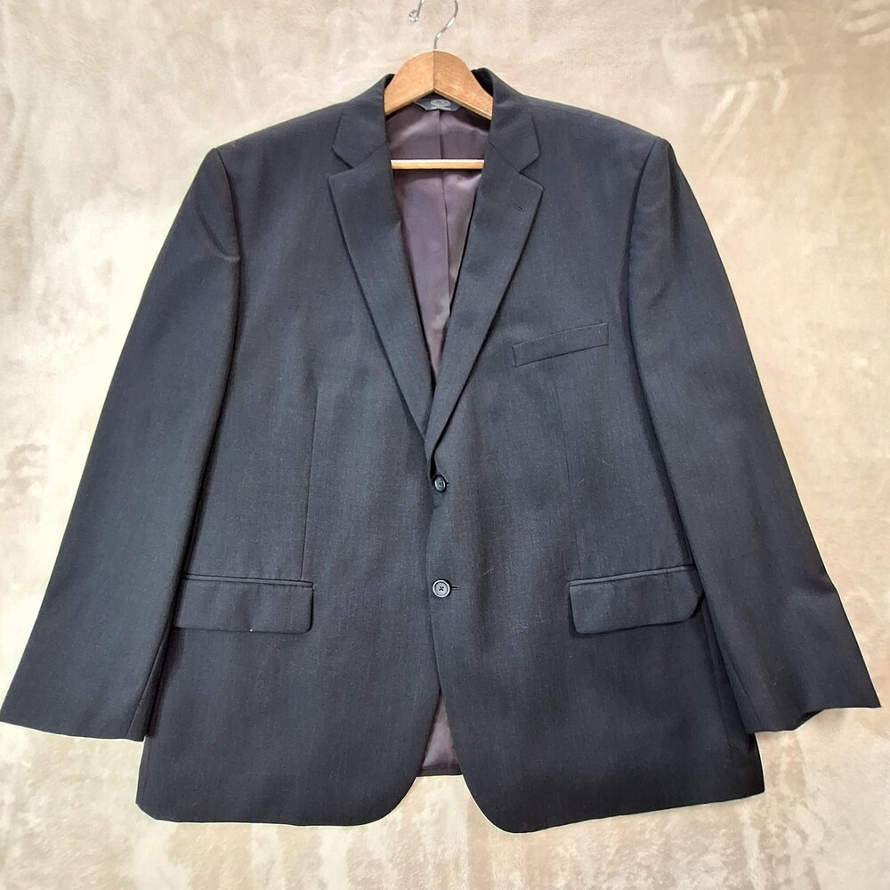 Pronto Uomo Suit Jacket Mens 52 Gray Wool Double Vent 2 Button Platinum